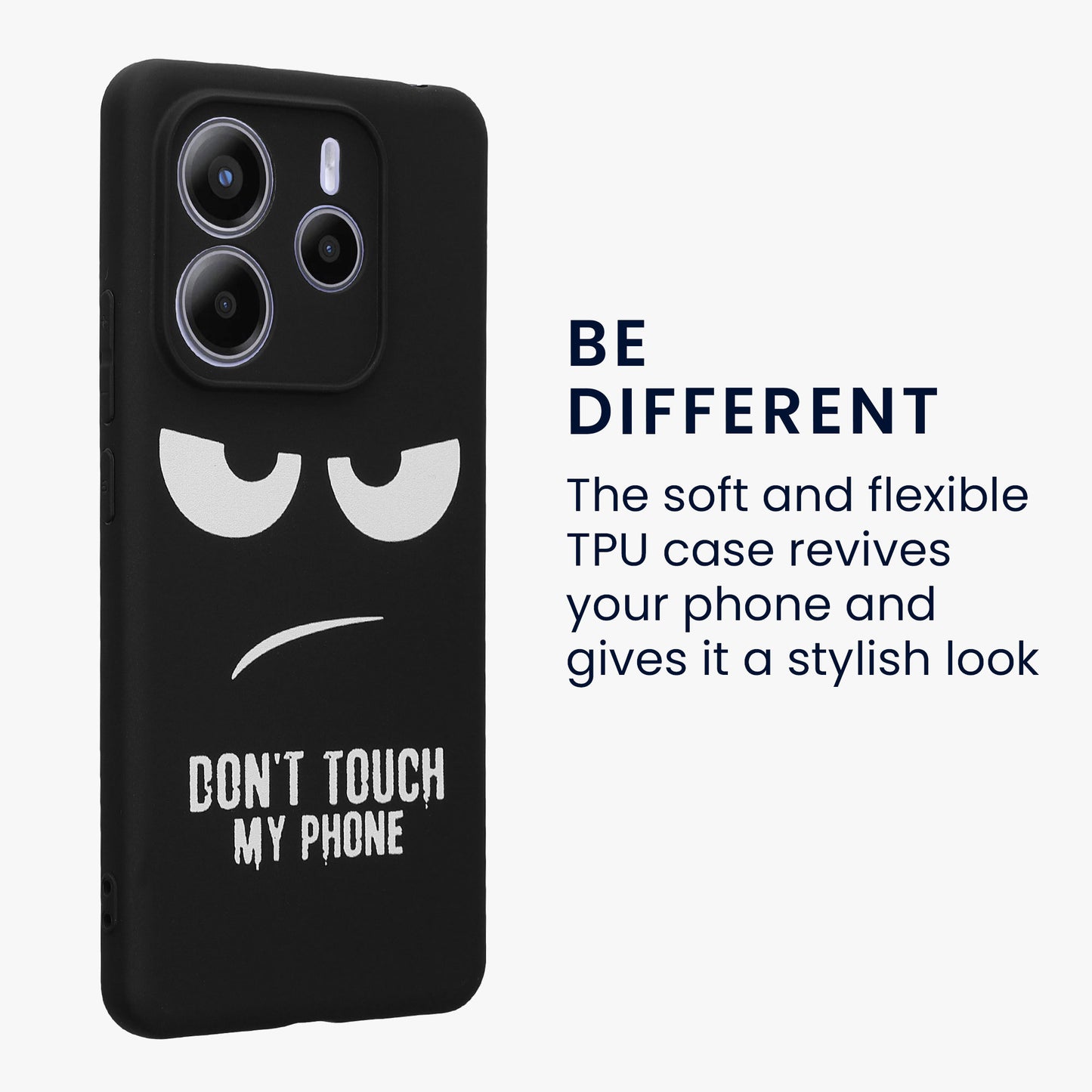 kwmobile Case Compatible with Xiaomi Redmi Note 14 5G (Not for 4G) - Silicone Phone Cover - Don't touch my Phone
