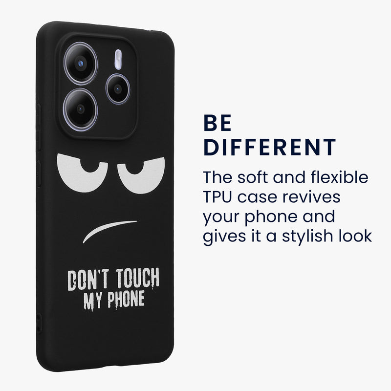 kwmobile Case Compatible with Xiaomi Redmi Note 14 5G (Not for 4G) - Silicone Phone Cover - Don't touch my Phone