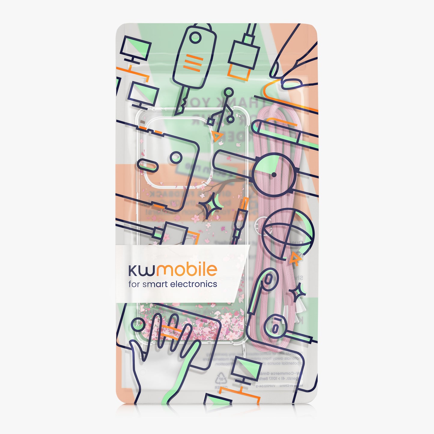 kwmobile Necklace Case compatible with Xiaomi Redmi Note 14 5G Silicone Cover with Lanyard