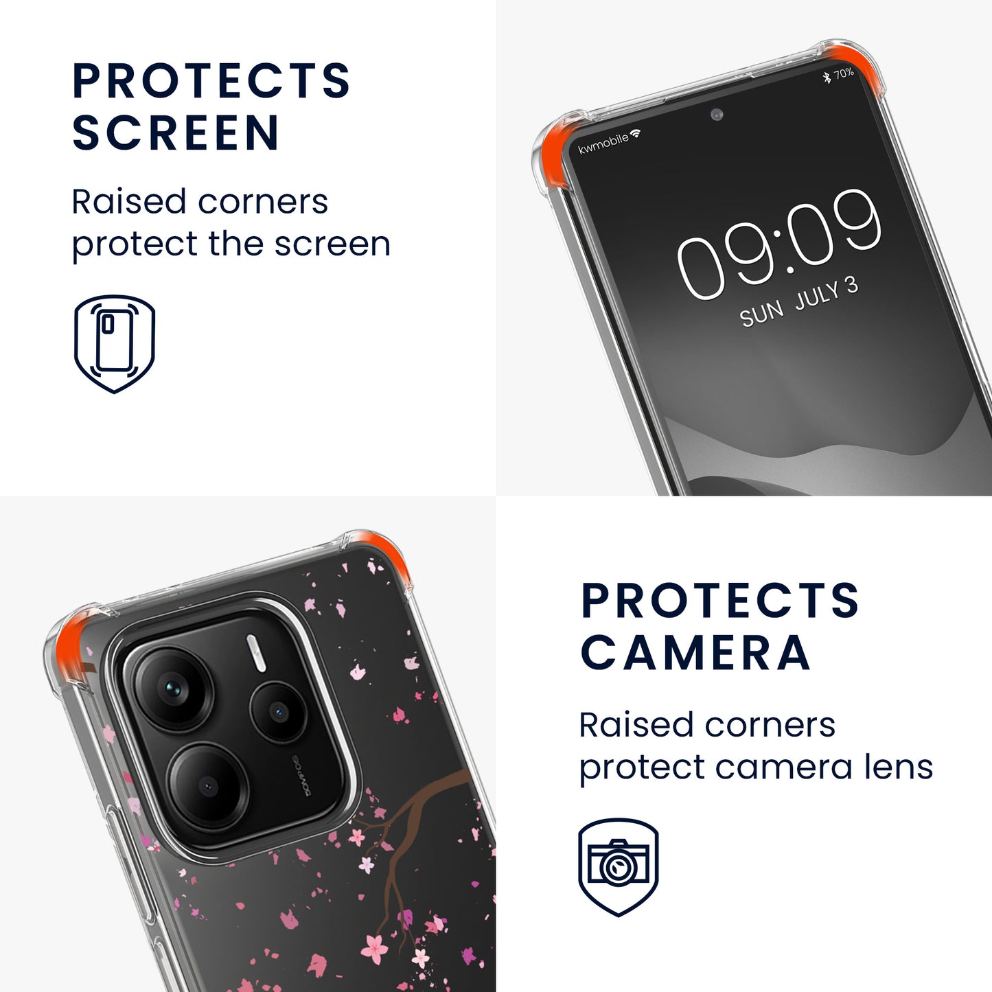 kwmobile Necklace Case compatible with Xiaomi Redmi Note 14 5G Silicone Cover with Lanyard