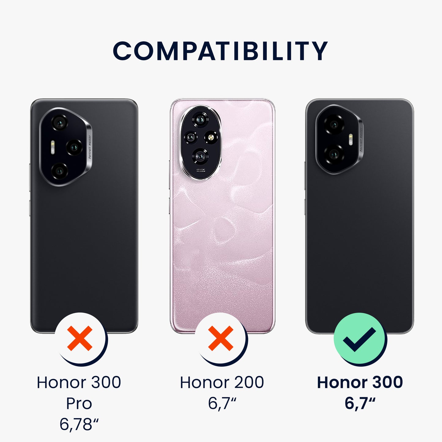 kwmobile Phone Case for HONOR 300 - Soft Silicone Mobile Phone Case - Protective Cover