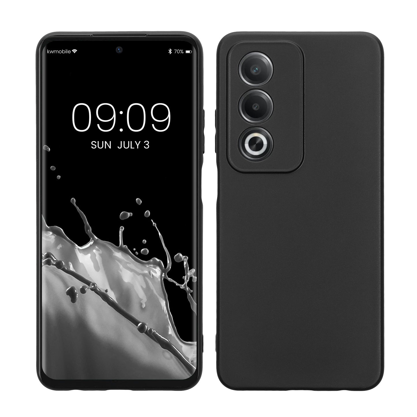 kwmobile Handyhülle kompatibel mit Oppo A80 5G Hülle - Handy Case aus weichem Silikon in Schwarz matt Schwarz matt  