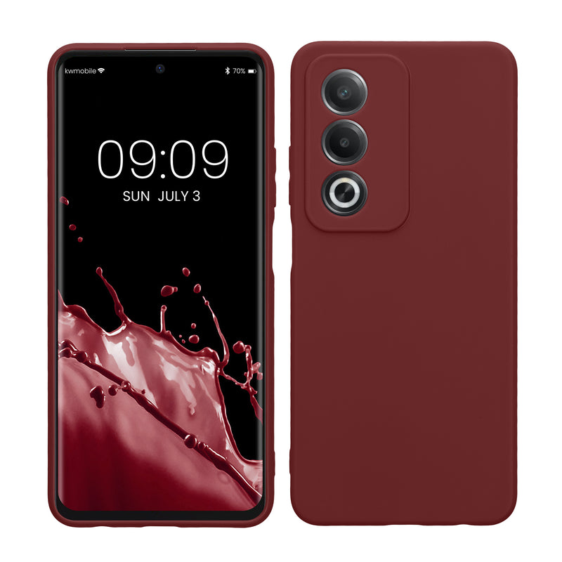 kwmobile Handyhülle kompatibel mit Oppo A80 5G Hülle - Handy Case aus weichem Silikon in Bordeaux Violett Bordeaux Violett  