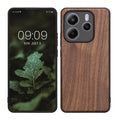kwmobile Hülle kompatibel mit Xiaomi Redmi Note 14 5G (Nicht für 4G) Hülle - Holz Case - stoßfestes Handy Cover - TPU Handyhülle in Dunkelbraun Dunkelbraun  