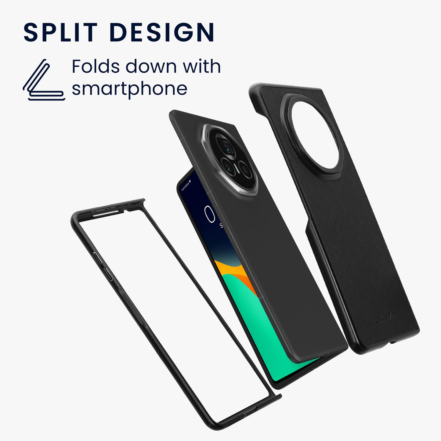 kwmobile Flip Hard Case compatible with HONOR Magic V3 - Foldable Phone Cover - Phone Case