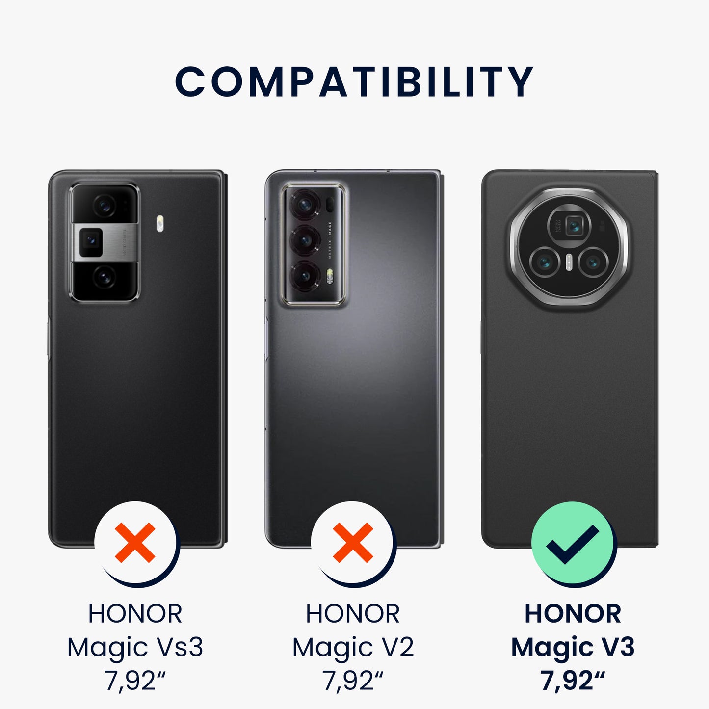 kwmobile Flip Hard Case compatible with HONOR Magic V3 - Foldable Phone Cover - Phone Case