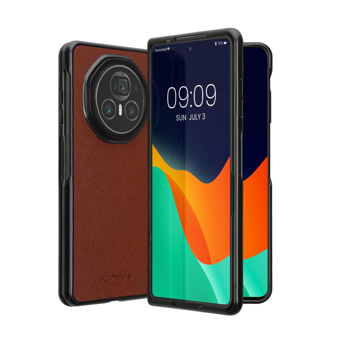 kwmobile Flip Hardcase kompatibel mit HONOR Magic V3 - Hülle für Foldable Handy - Handyhülle in Braun Braun  