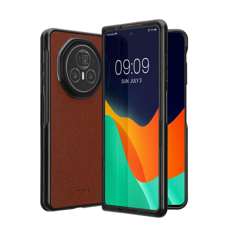 kwmobile Flip Hardcase kompatibel mit HONOR Magic V3 - Hülle für Foldable Handy - Handyhülle in Braun Braun  
