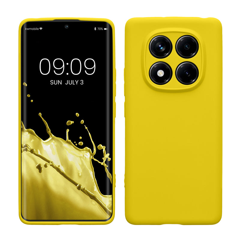 kwmobile Handyhülle kompatibel mit Xiaomi Redmi Note 14 Pro 4G Hülle - Handy Case aus weichem Silikon in Strahlend Gelb Strahlend Gelb  