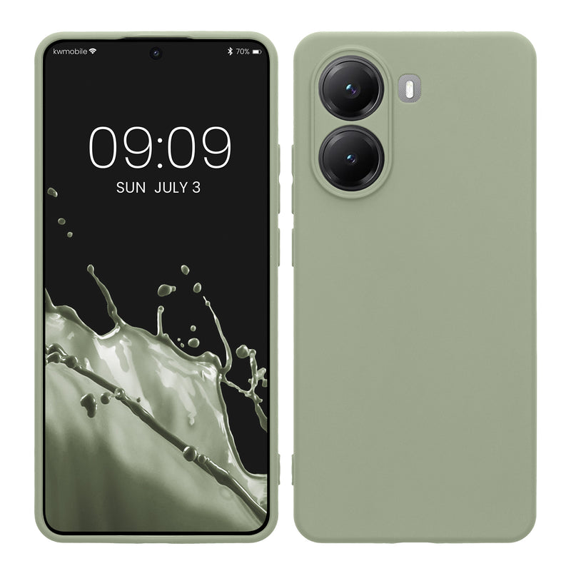kwmobile Handyhülle kompatibel mit Xiaomi Poco X7 Pro 5G Hülle - Handy Case aus weichem Silikon in Graugrün Graugrün  