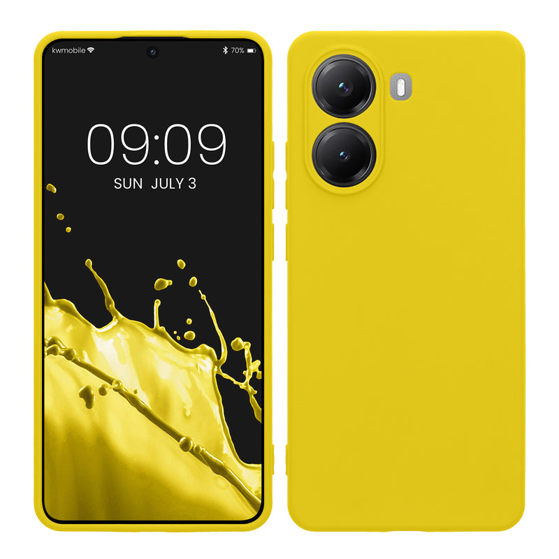 kwmobile Handyhülle kompatibel mit Xiaomi Poco X7 Pro 5G Hülle - Handy Case aus weichem Silikon in Strahlend Gelb Strahlend Gelb  