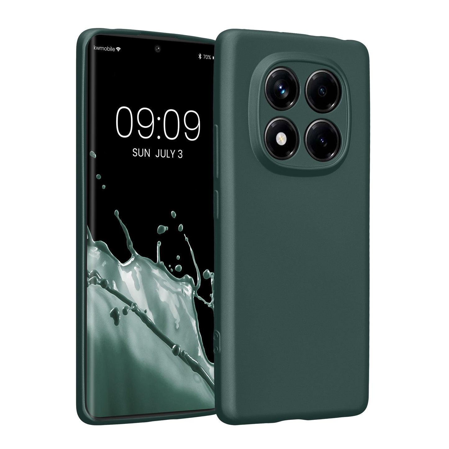 kwmobile Handyhülle kompatibel mit Xiaomi Redmi Note 14 Pro 4G Hülle - weiche Silikon Case metallisch schimmernd in Metallic Petrol Metallic Petrol  