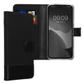 kwmobile Wallet Case kompatibel mit Google Pixel 9a - Hülle mit Ständer - Handyhülle Kartenfächer Anthrazit Schwarz Anthrazit  [dsg01]
