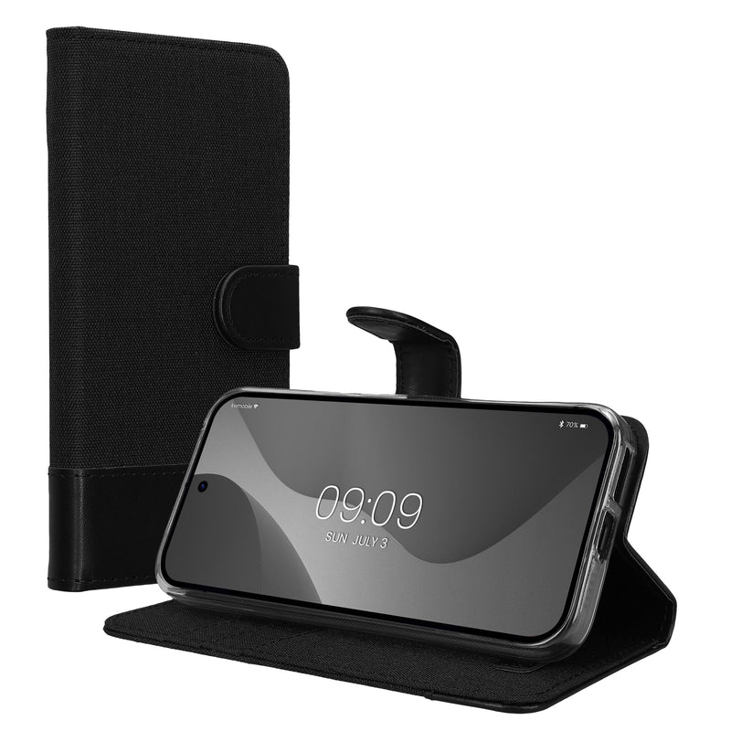 kwmobile Wallet Case Compatible with Google Pixel 9a - Stand Cover - Phone Case Card Slots