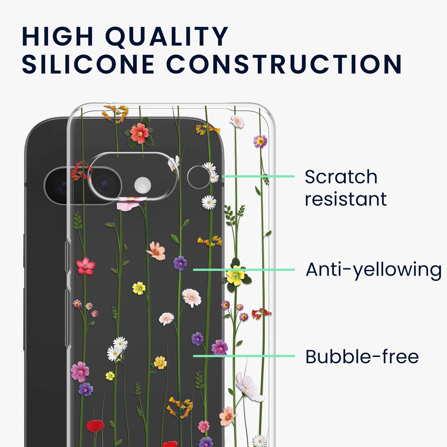 kwmobile Case Compatible with Google Pixel 9a - Silicone Cover transparent