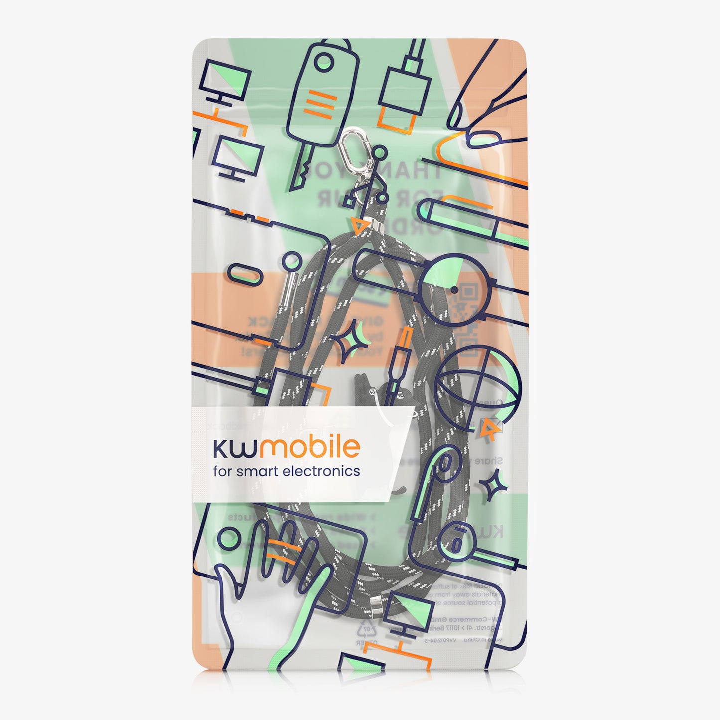 kwmobile Universal Nylon Phone Lanyard - Universal Crossbody Lanyard for Smartphone - Adjustable Phone Strap to Hang Around Neck