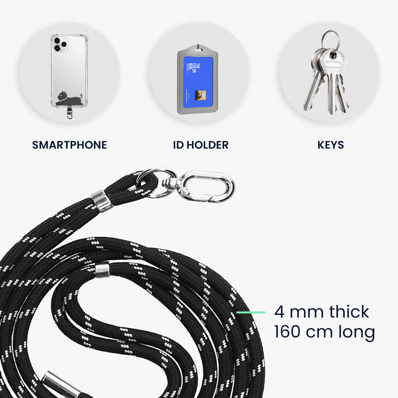 kwmobile Universal Nylon Phone Lanyard - Universal Crossbody Lanyard for Smartphone - Adjustable Phone Strap to Hang Around Neck