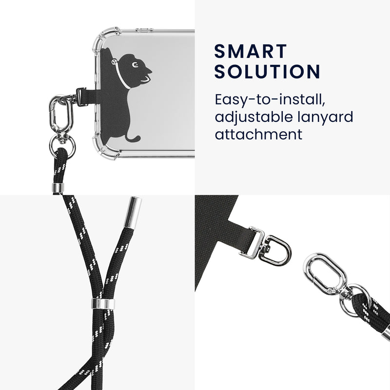 kwmobile Universal Nylon Phone Lanyard - Universal Crossbody Lanyard for Smartphone - Adjustable Phone Strap to Hang Around Neck