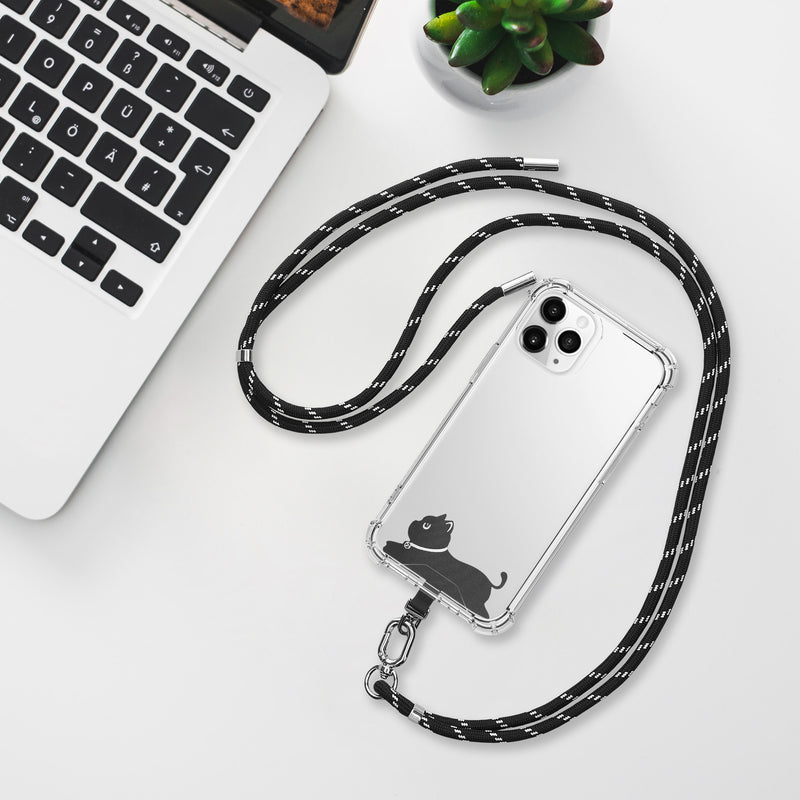 kwmobile Universal Nylon Phone Lanyard - Universal Crossbody Lanyard for Smartphone - Adjustable Phone Strap to Hang Around Neck
