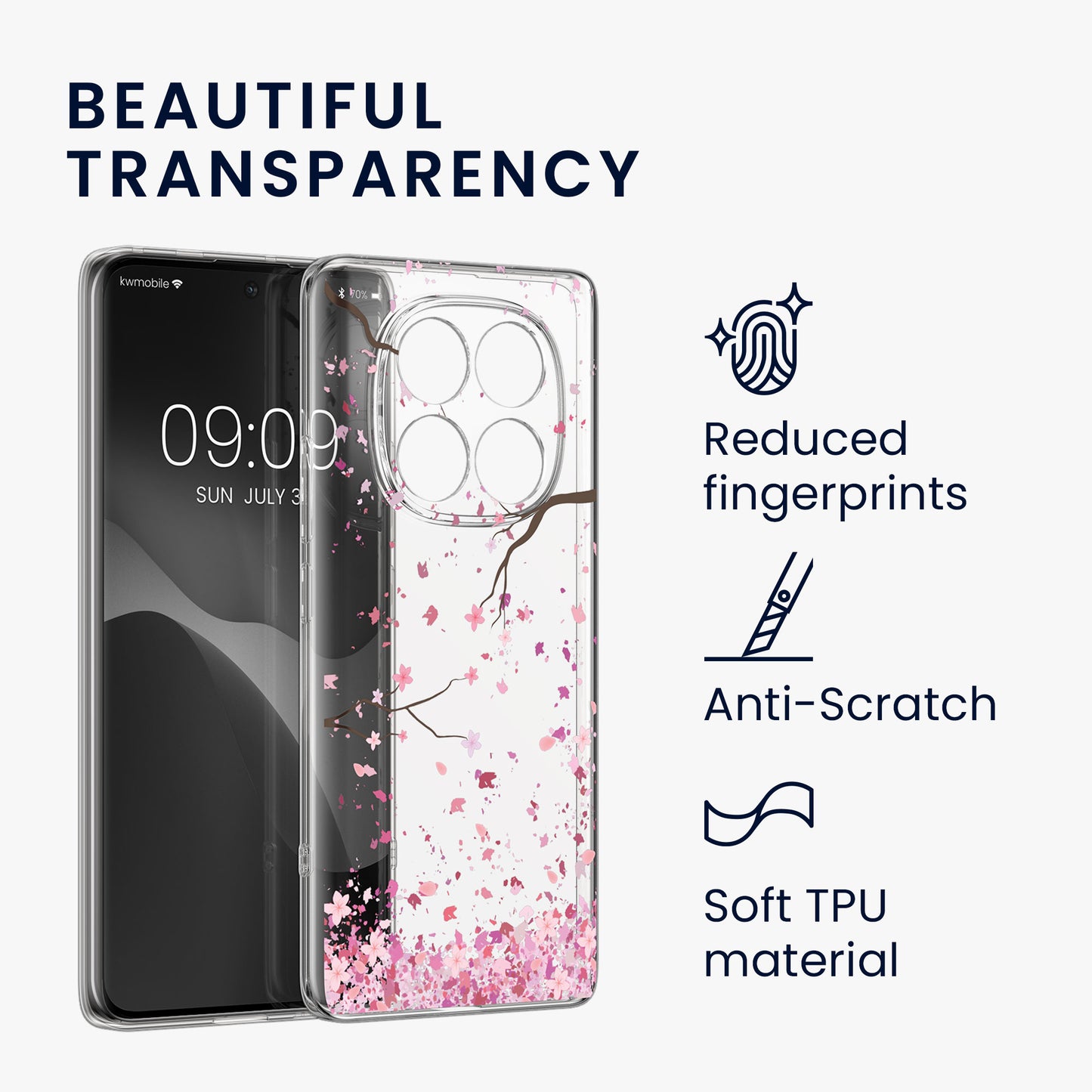 kwmobile Case Compatible with Xiaomi Redmi Note 14 Pro 4G Phone Case with Glass Screen Protector