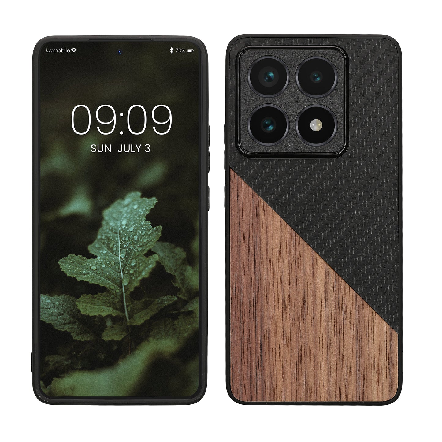 kwmobile Hülle kompatibel mit Xiaomi 14T Pro - Handyhülle - Handy Schutzhülle - Smartphone Cover - Dunkelbraun Schwarz Dunkelbraun  [dsg01]