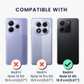 kwmobile Phone Case Compatible with Xiaomi Redmi Note 14 4G (Not for 5G) Case - Wallet Protective Cover Made of PU Leather with Screen Protector and RFID Protection