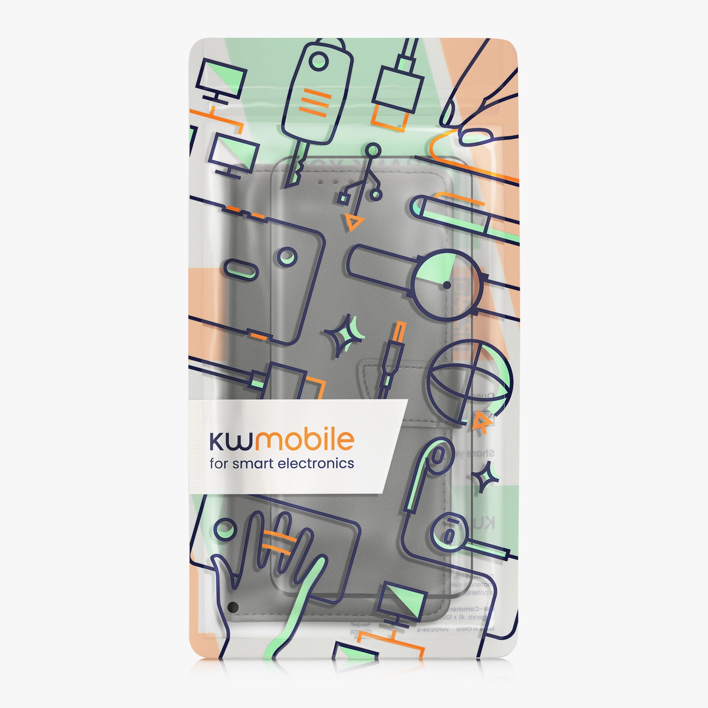 kwmobile Faux Leather Phone Case compatible with Xiaomi Redmi Note 14 Pro 4G Case - PU Leather Wallet Protective Cover with Screen Protector and RFID Protection