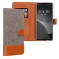 kwmobile Wallet Case kompatibel mit Xiaomi Redmi Note 14 Pro+ 5G / Redmi Note 14 Pro Plus 5G - Hülle mit Ständer - Handyhülle Kartenfächer Hellgrau Braun Hellgrau  [dsg01]