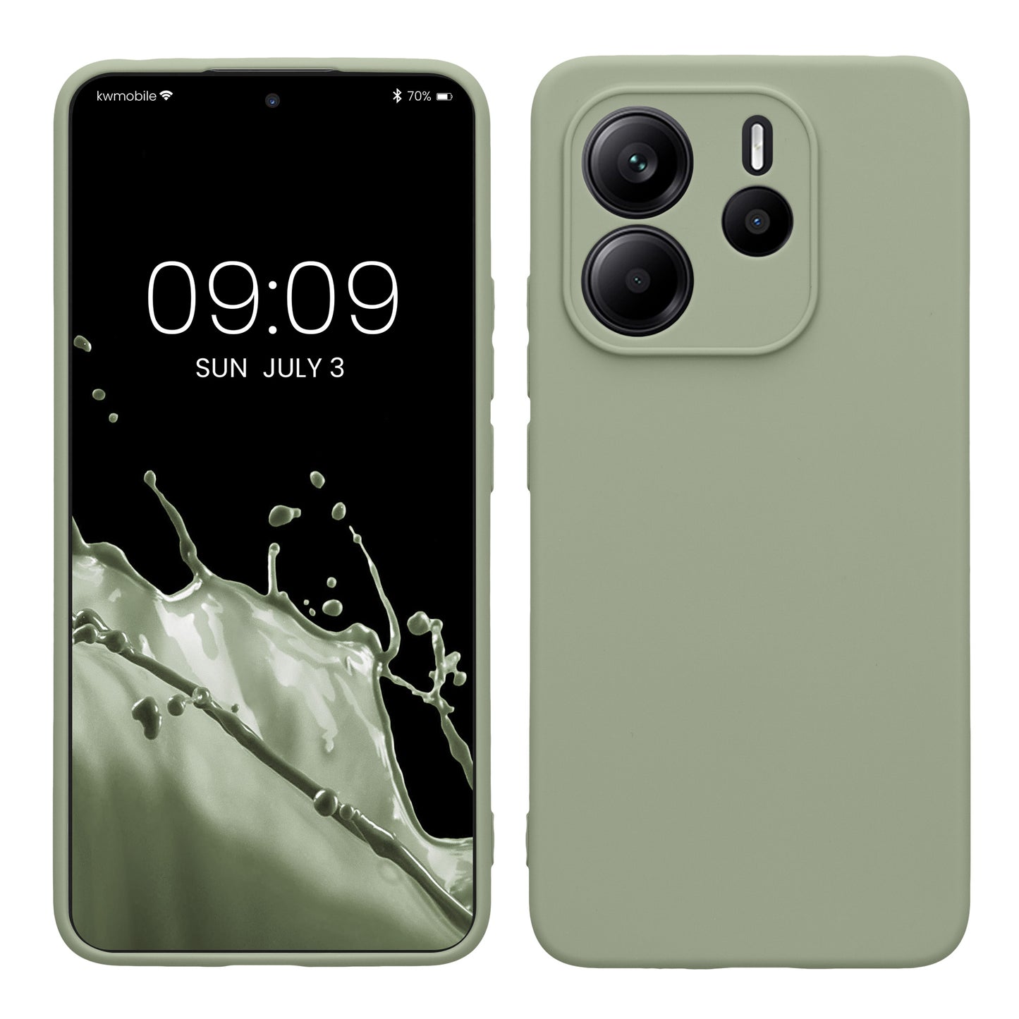 kwmobile Handyhülle kompatibel mit Xiaomi Redmi Note 14 4G (Nicht für 5G) Hülle - Handy Case aus weichem Silikon in Graugrün Graugrün  