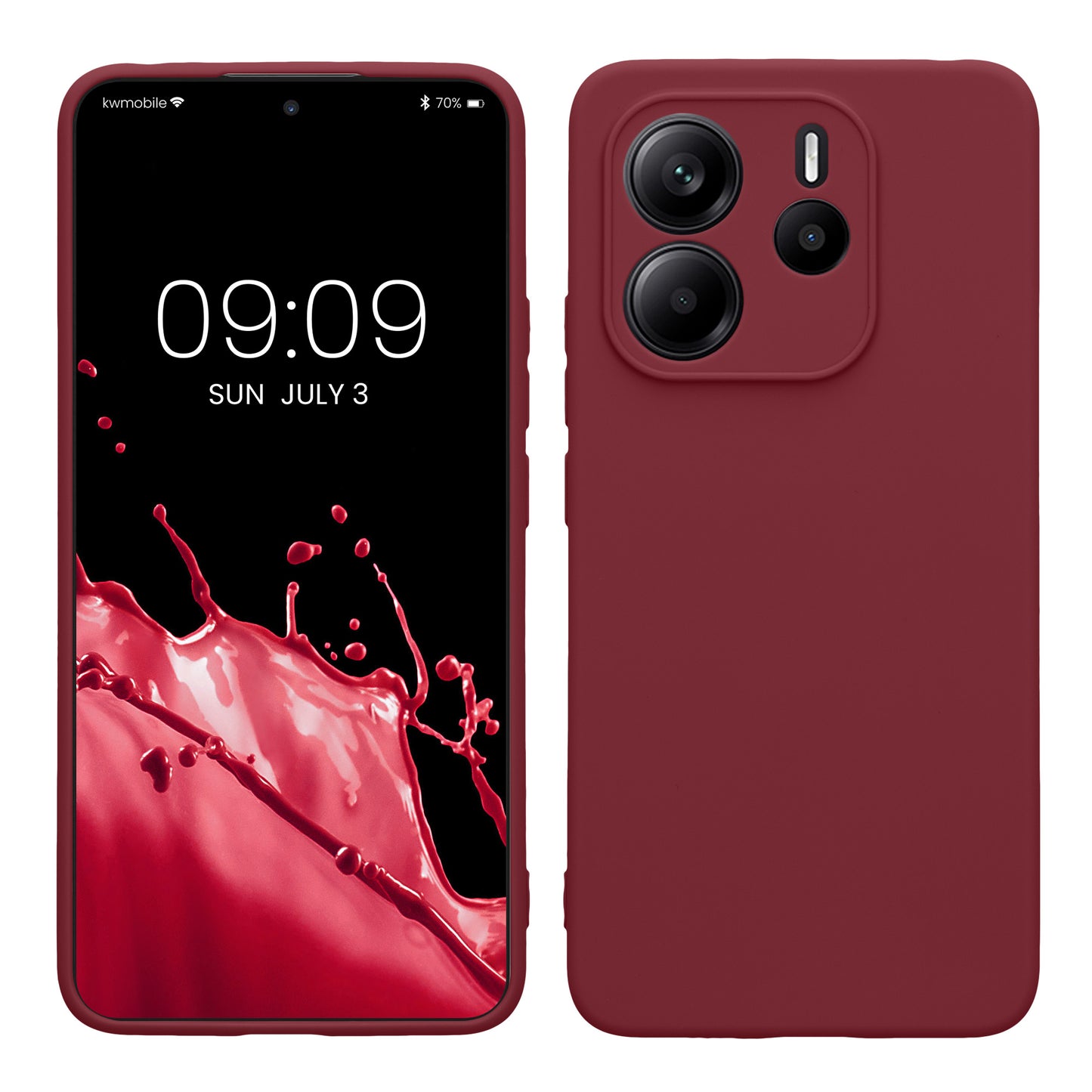 kwmobile Handyhülle kompatibel mit Xiaomi Redmi Note 14 4G (Nicht für 5G) Hülle - Handy Case aus weichem Silikon in Bordeaux Violett Bordeaux Violett  