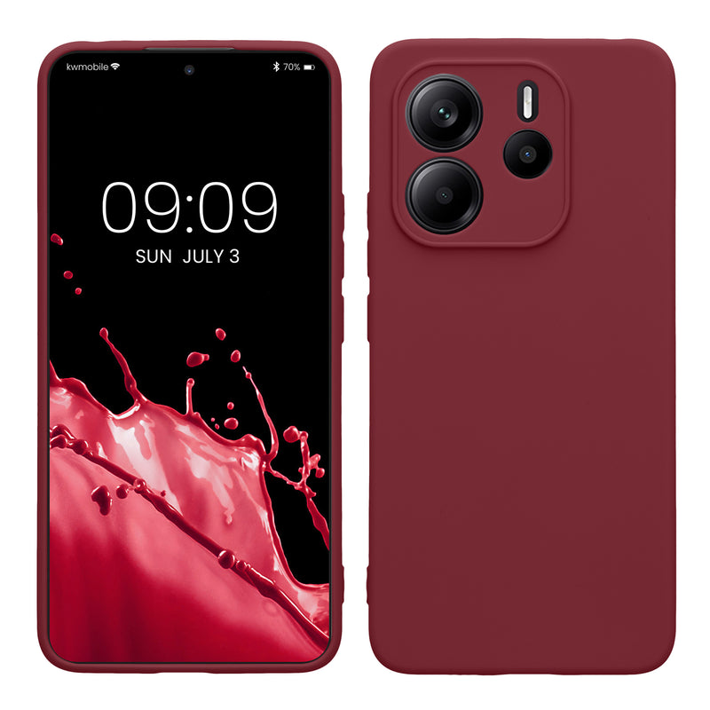 kwmobile Handyhülle kompatibel mit Xiaomi Redmi Note 14 4G (Nicht für 5G) Hülle - Handy Case aus weichem Silikon in Bordeaux Violett Bordeaux Violett  
