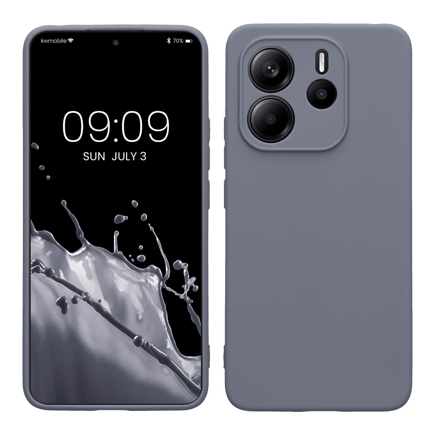 kwmobile Handyhülle kompatibel mit Xiaomi Redmi Note 14 4G (Nicht für 5G) Hülle - Handy Case aus weichem Silikon in Blaugrau Blaugrau  