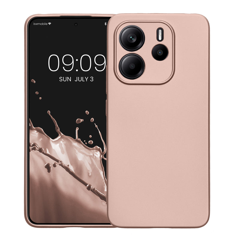 kwmobile Case for Xiaomi Redmi Note 14 4G (Not for 5G) - Soft Silicone Metallic Shimmering Cover - Protective Case