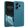 kwmobile Handyhülle kompatibel mit Xiaomi Redmi Note 14 4G (Nicht für 5G) Hülle - weiche Silikon Case metallisch schimmernd in Metallic Karibikblau Metallic Karibikblau  