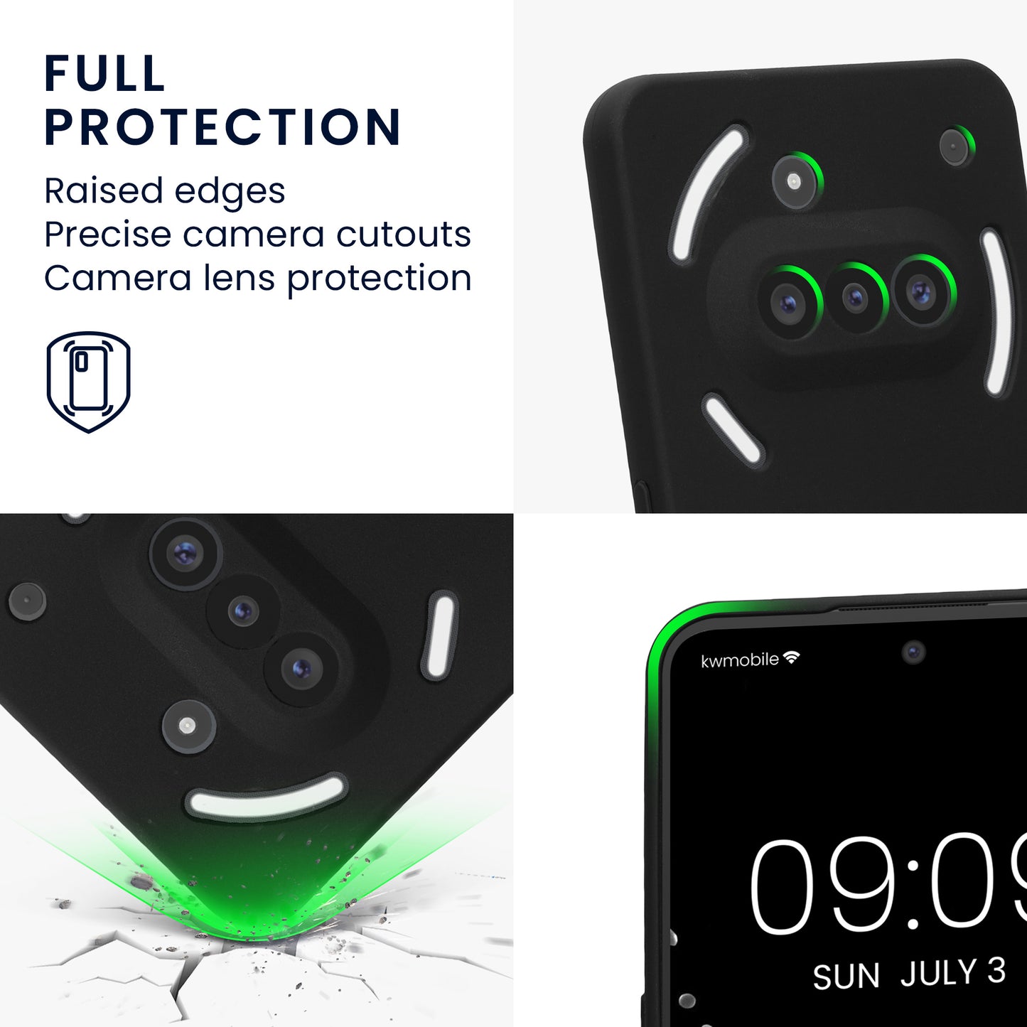 TPU case with camera protection for Nothing Phone 3a in Gray-Green