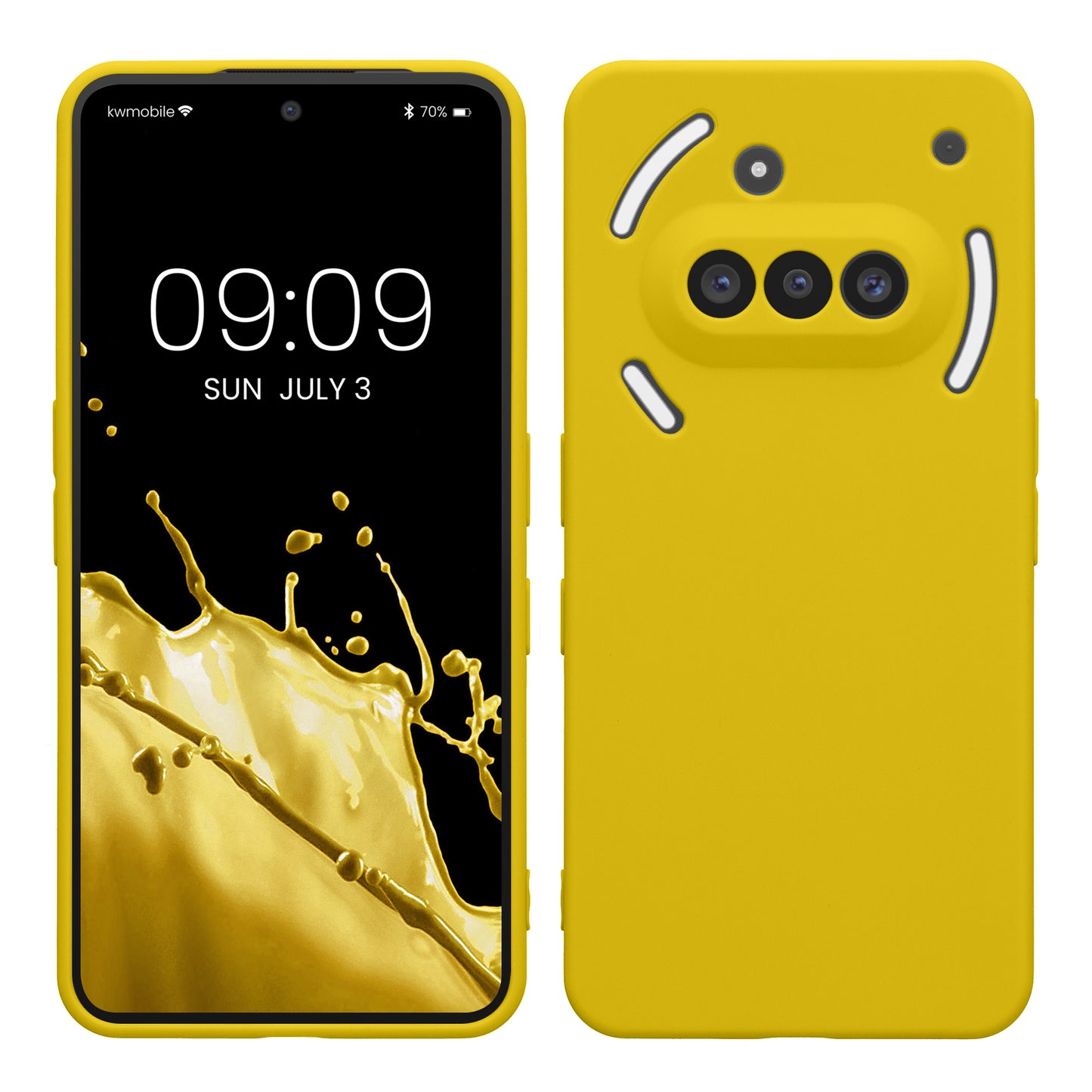 kwmobile Handyhülle kompatibel mit Nothing Phone 3a Hülle - Handy Case aus weichem Silikon in Strahlend Gelb Strahlend Gelb  