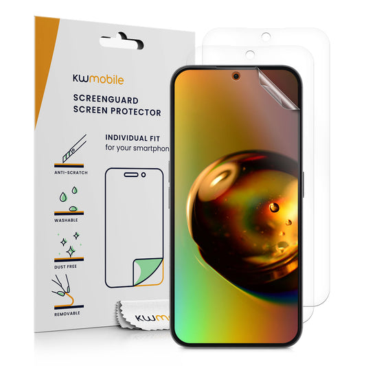 kwmobile 3x Displayschutzfolie kompatibel mit Nothing Phone 3a / Phone 3a Pro Folie - klare Schutzfolien Set in transparent Transparent  