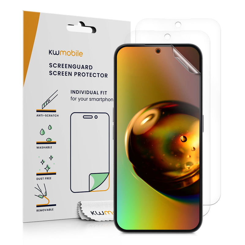 kwmobile 3x Displayschutzfolie kompatibel mit Nothing Phone 3a / Phone 3a Pro Folie - klare Schutzfolien Set in transparent Transparent  