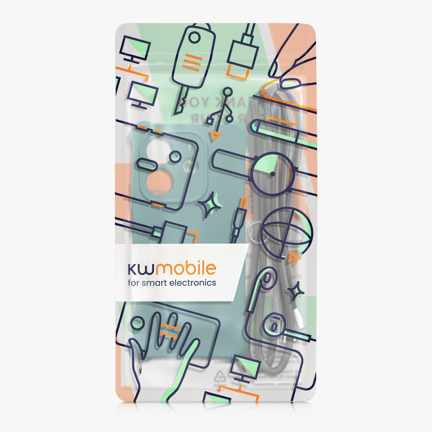 kwmobile Necklace Case compatible with Xiaomi Redmi Note 14 4G (Not for 5G) - Cover with Lanyard - Silicone Protective Case