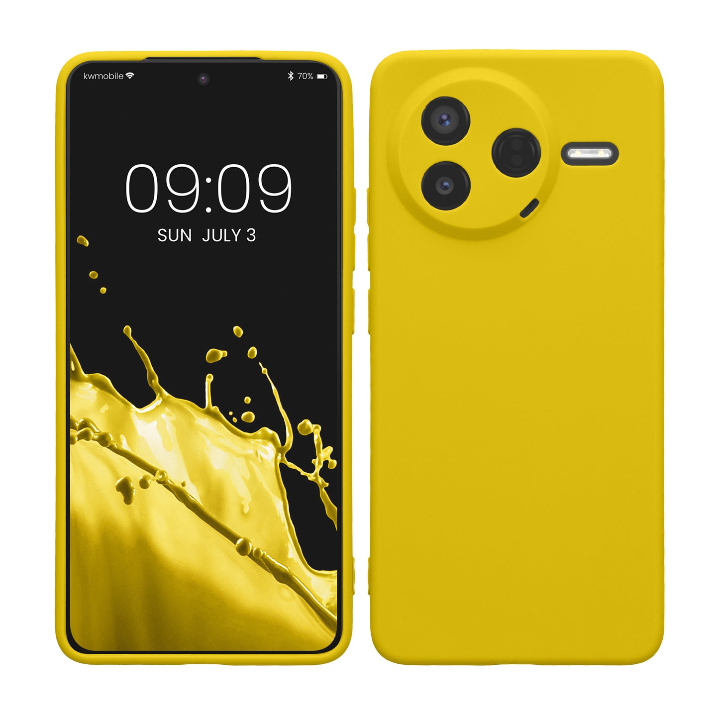 kwmobile Handyhülle kompatibel mit Xiaomi Poco F7 Pro Hülle - Handy Case aus weichem Silikon in Strahlend Gelb Strahlend Gelb  
