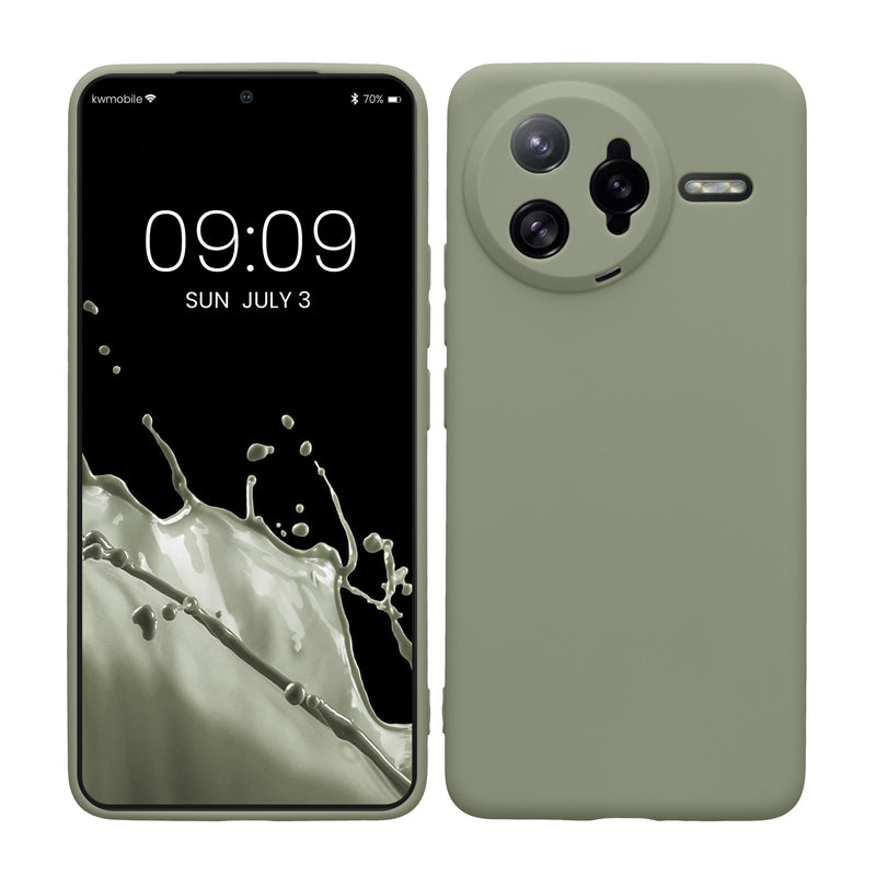 kwmobile Handyhülle kompatibel mit Xiaomi Poco F7 Ultra Hülle - Handy Case aus weichem Silikon in Graugrün Graugrün  
