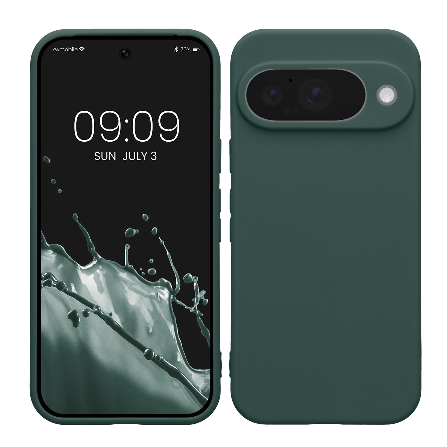 kwmobile Handyhülle kompatibel mit Google Pixel 10 Hülle - Handy Case aus weichem Silikon in Blaugrün Blaugrün  