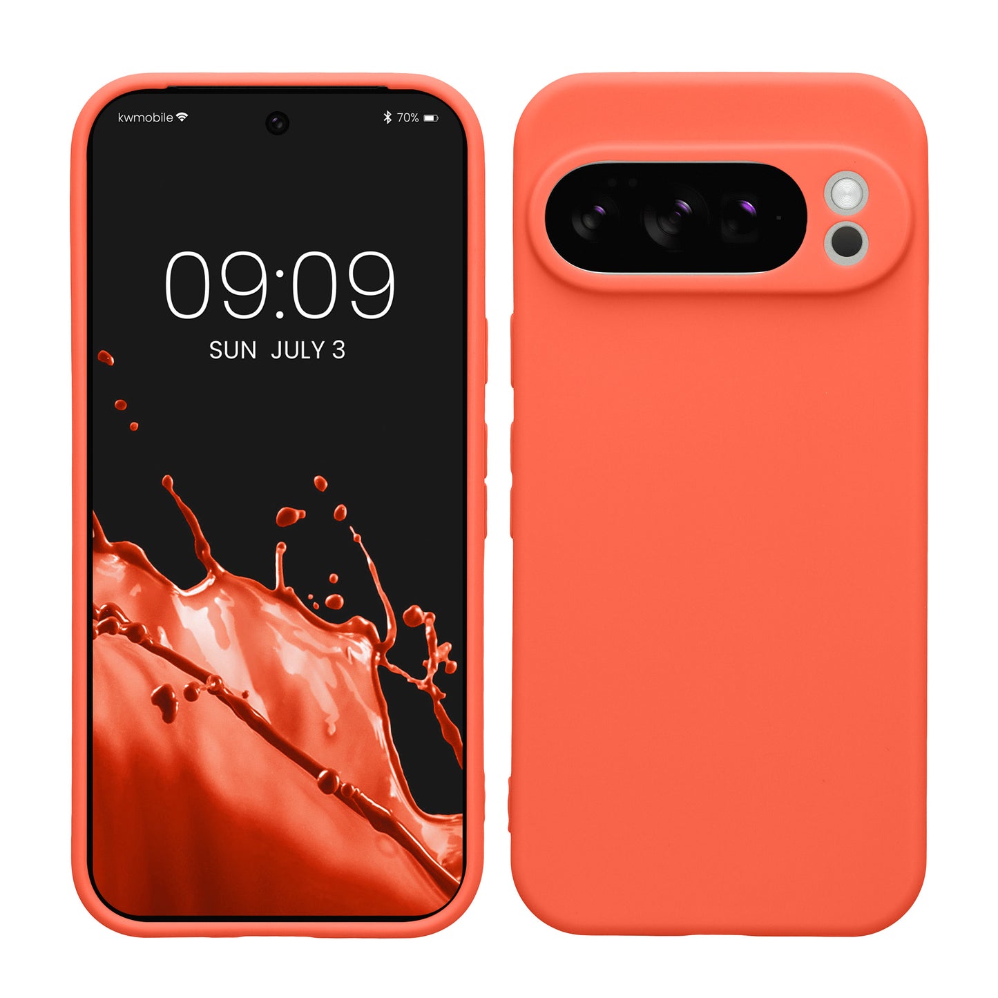 kwmobile Handyhülle kompatibel mit Google Pixel 10 Pro Hülle - Handy Case aus weichem Silikon in Leuchtende Koralle Leuchtende Koralle  