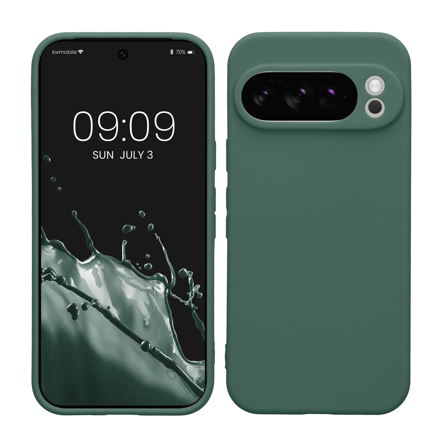 kwmobile Handyhülle kompatibel mit Google Pixel 10 Pro Hülle - Handy Case aus weichem Silikon in Tannengrün Tannengrün  