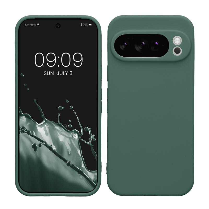 kwmobile Handyhülle kompatibel mit Google Pixel 10 Pro Hülle - Handy Case aus weichem Silikon in Tannengrün Tannengrün  