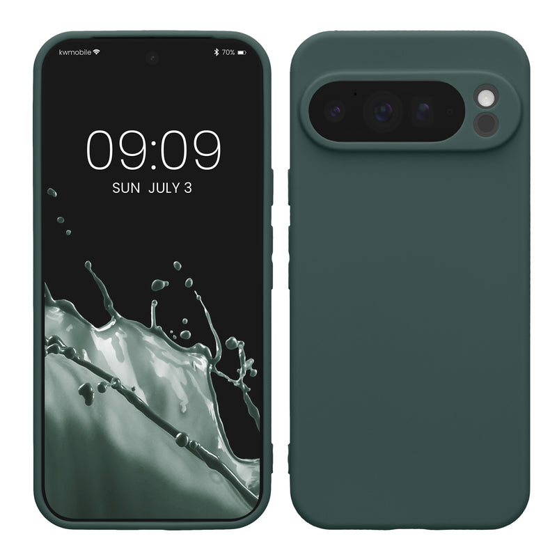 kwmobile Handyhülle kompatibel mit Google Pixel 10 Pro XL Hülle - Handy Case aus weichem Silikon in Blaugrün Blaugrün  
