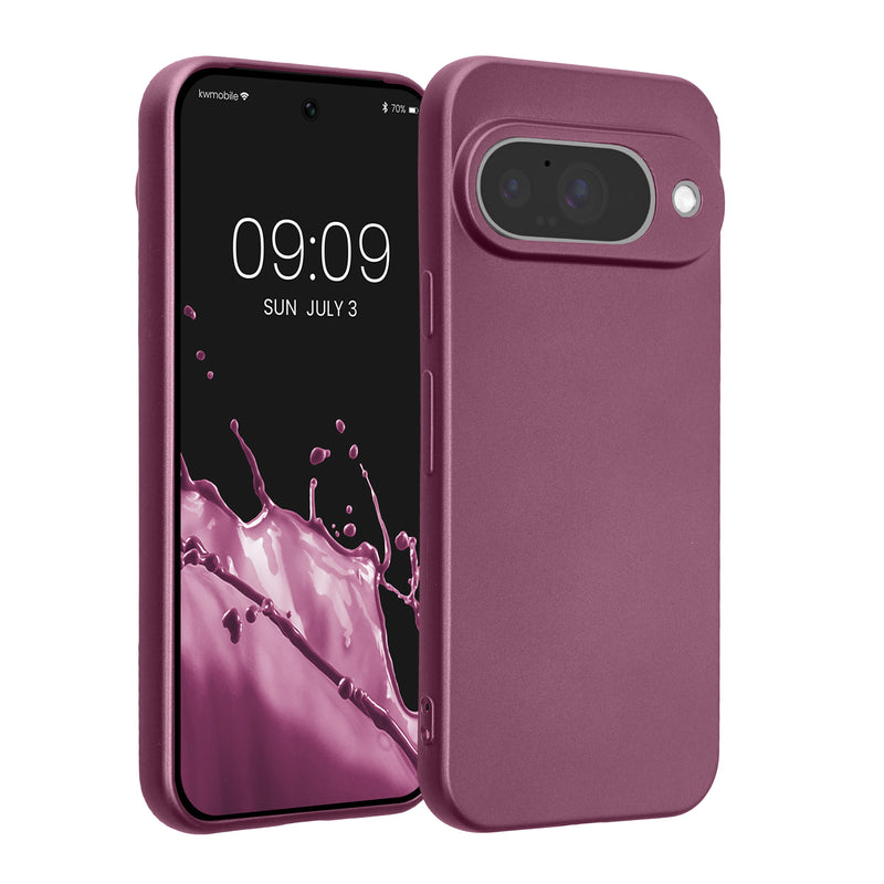 kwmobile Handyhülle kompatibel mit Google Pixel 10 Hülle - weiche Silikon Case metallisch schimmernd in Metallic Lavendel Metallic Lavendel  