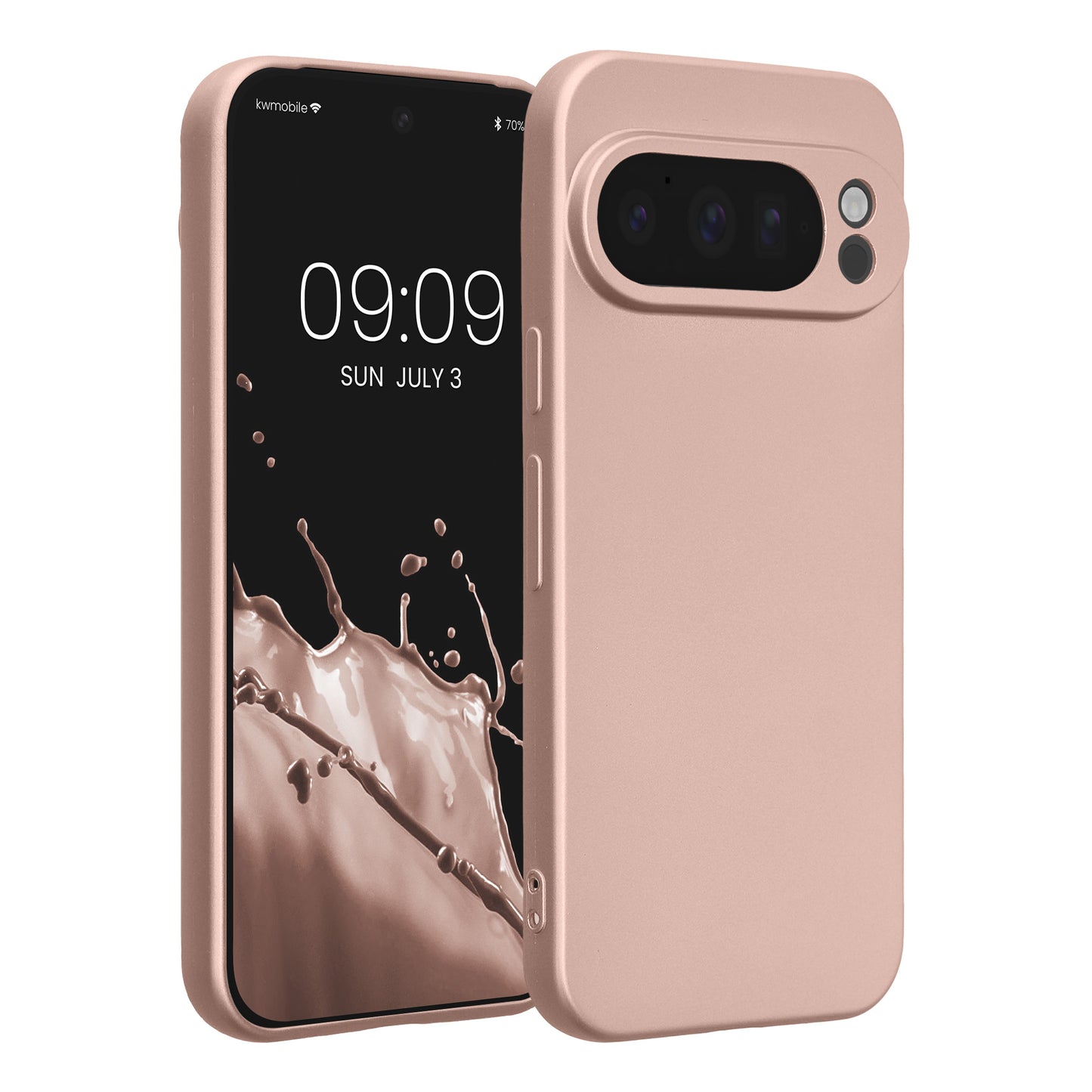 kwmobile Handyhülle kompatibel mit Google Pixel 10 Pro Hülle - weiche Silikon Case metallisch schimmernd in Metallic Rosegold Metallic Rosegold  