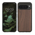 kwmobile Hülle kompatibel mit Google Pixel 10 Pro XL Hülle - Holz Case - stoßfestes Handy Cover - TPU Handyhülle in Dunkelbraun Walnussholz Dunkelbraun  [dsg01]