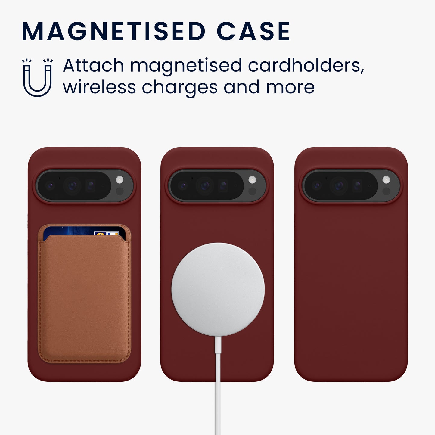 kwmobile Case compatible with Google Pixel 10 Pro XL - Magnetic Silicone Case compatible with MagSafe - Rubberized Cover